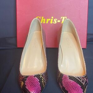 Women's Pink and Black Heels